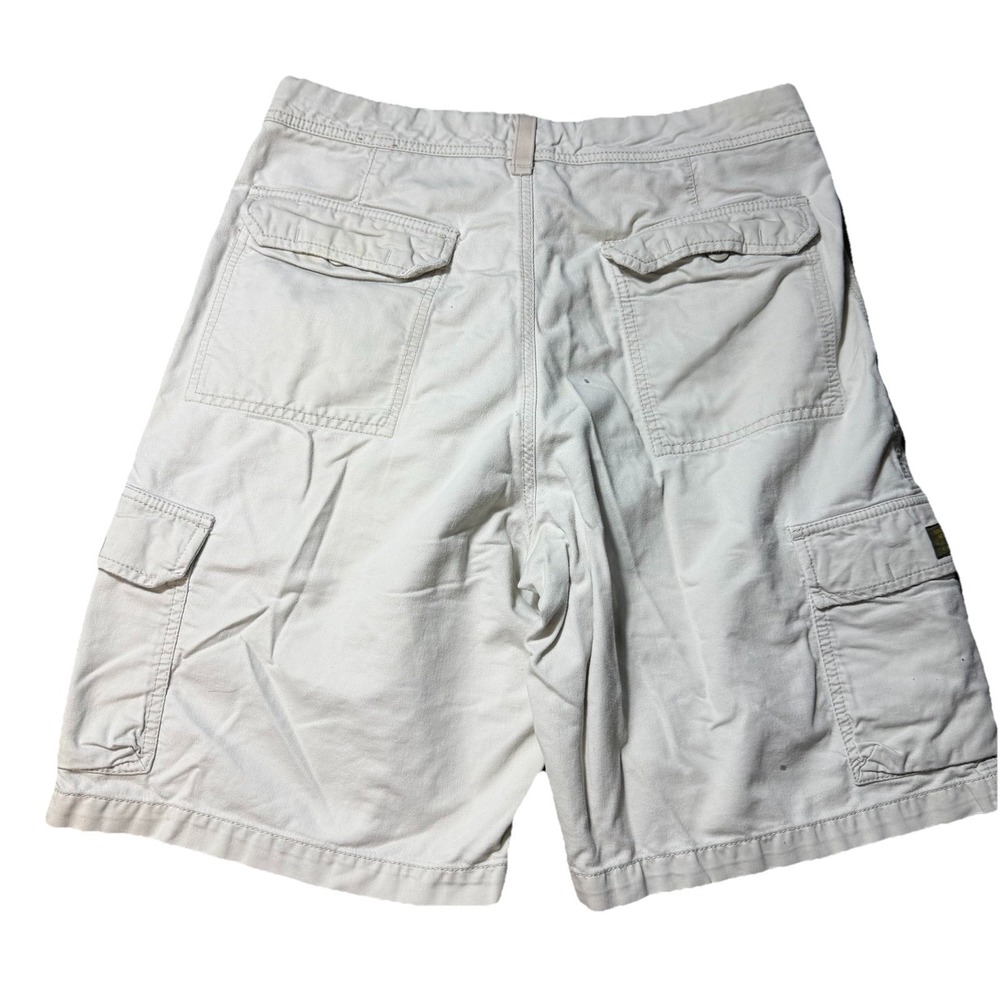 American Eagle Cargo Shorts Mens 34 White Utility Drawstring Casual y2k - Picture 2 of 6